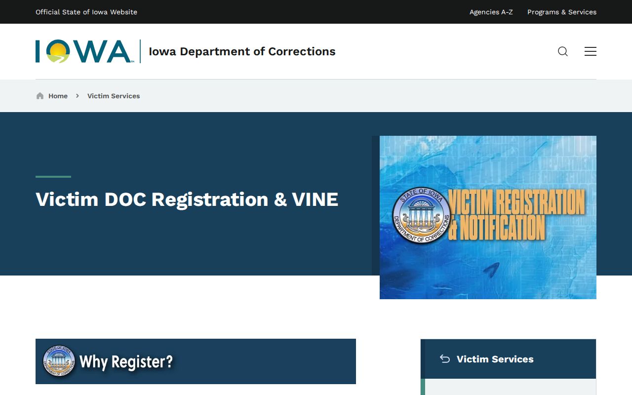 IowaVINE Cedar County custody notification information